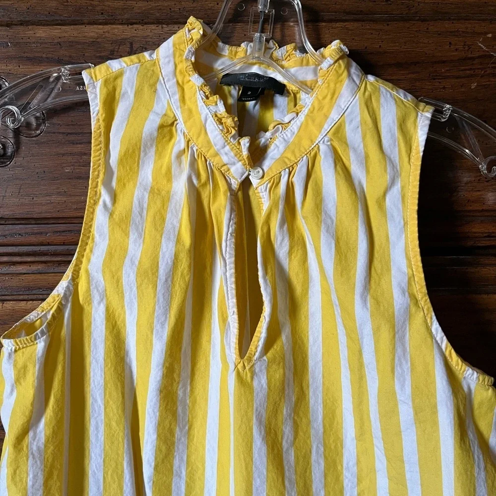 J. Crew Yellow Striped Sleeveless Top